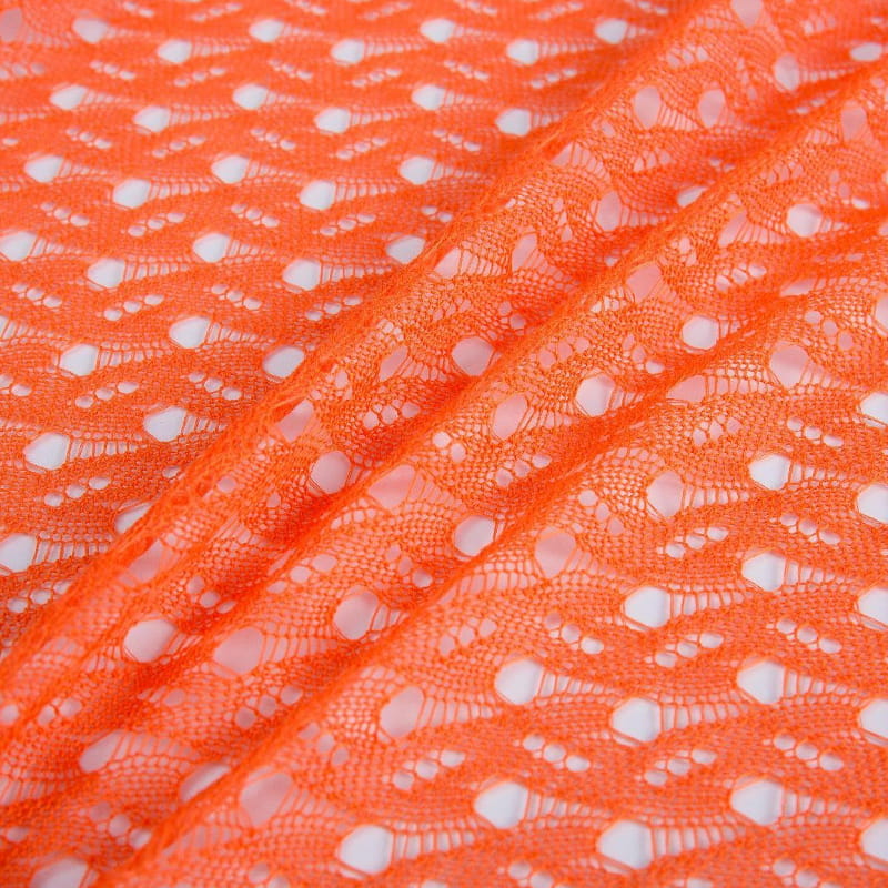 Kırmızı İçi Boş Desen Jakarlı Nefes Alabilir Nervürlü Giyim Kumaşı